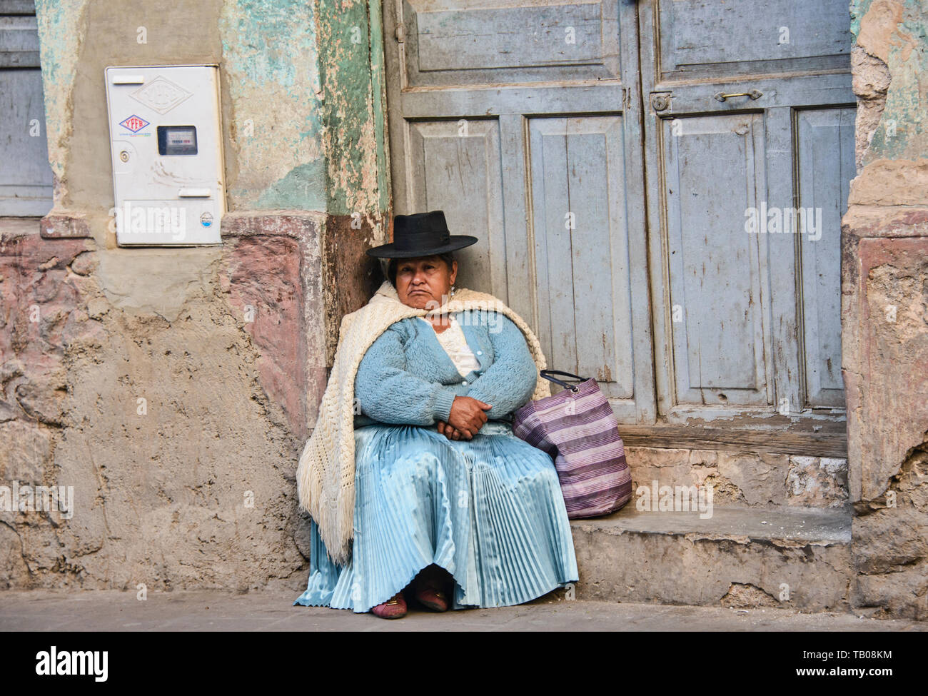 Cholita, Potosí, Bolivia Stock Photo