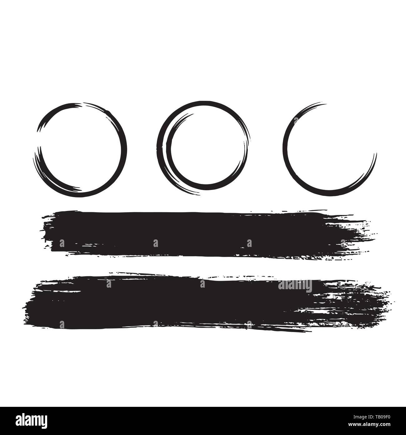 Set of black brush strokes Isolated on white background Stock Vector ...