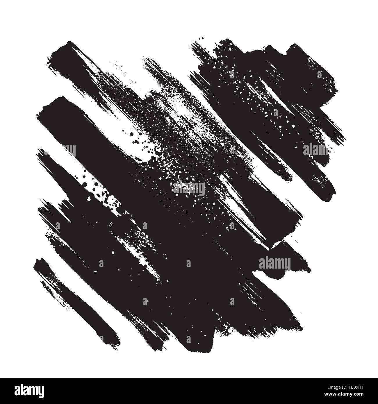 Set of black brush strokes Isolated on white background Stock Vector ...