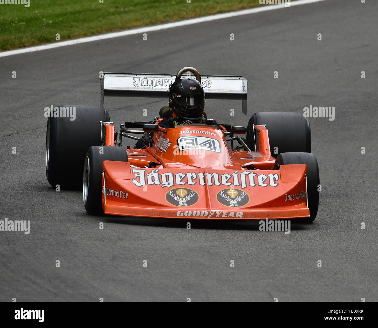 Henry Fletcher, March 761, FIA Masters Historic Formula One Championship, Masters Historic Festival, Brands Hatch, May 2019. Brands Hatch, classic car Stock Photo