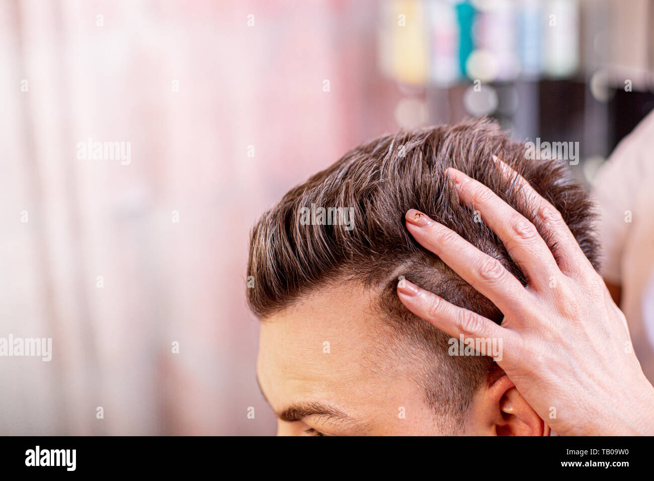 Gel hair barber hires stock photography and images Alamy