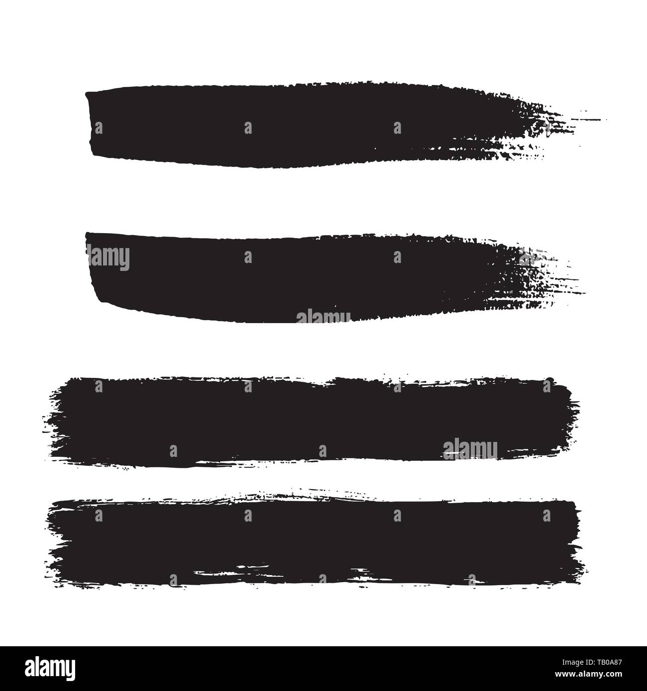 Set of black brush strokes Isolated on white background Stock Vector ...