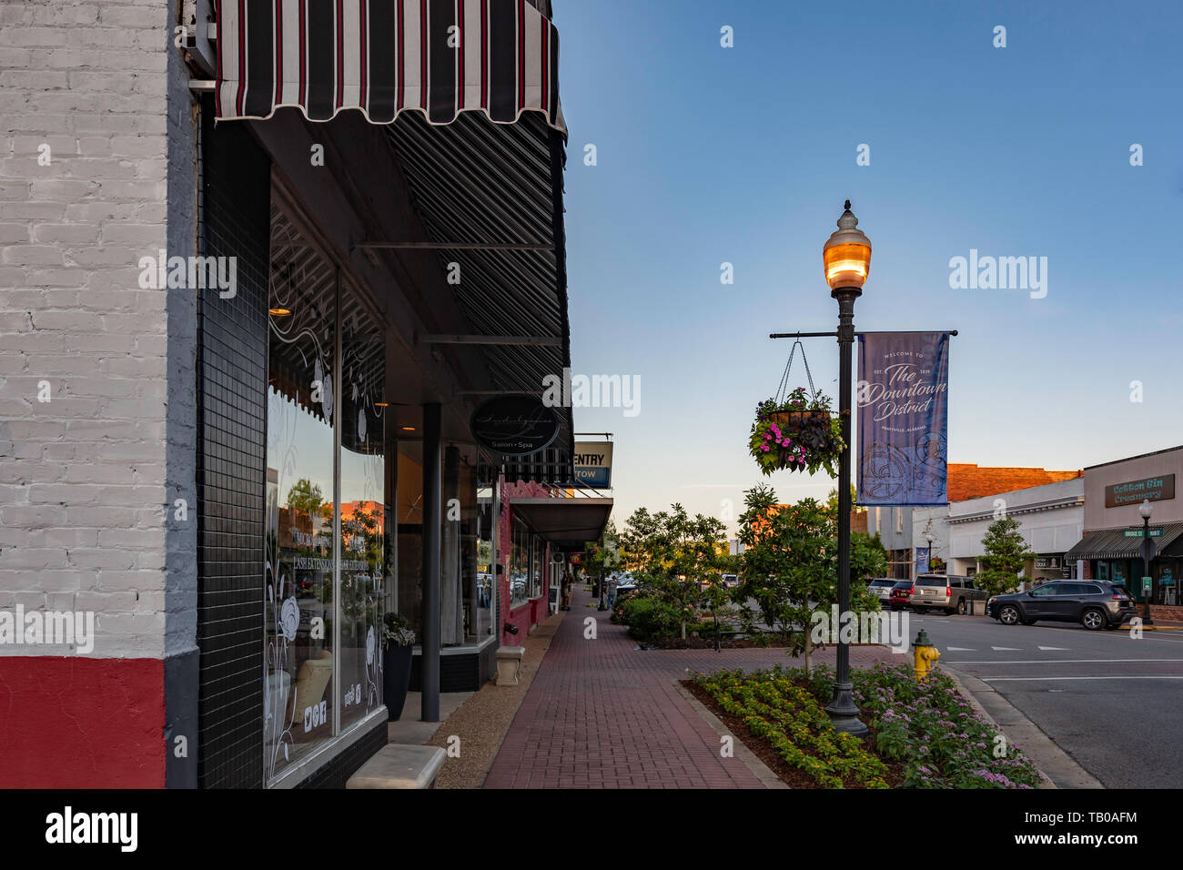 Prattville, Alabama/USAMay 2, 2019 Main Street in downtown Prattville