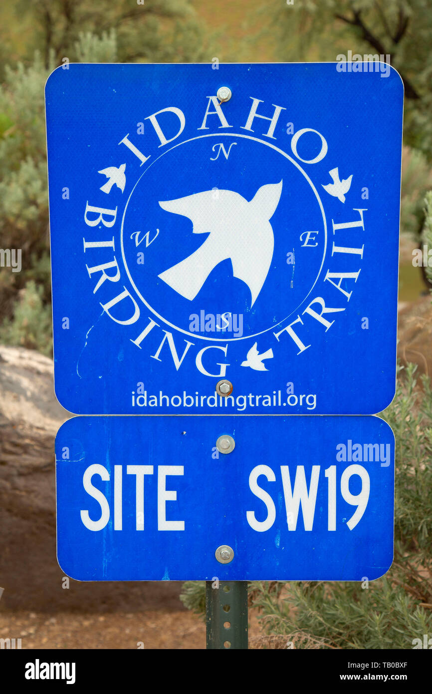 Birding Trail sign, Celebration Park, Snake River Birds of Prey