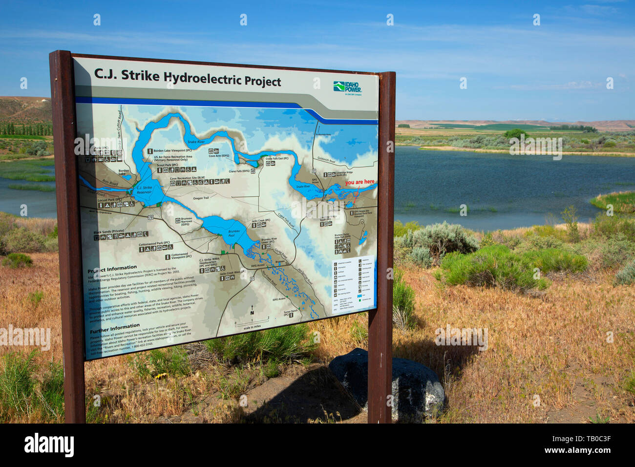 Cj Strike Reservoir Map Mapboard At Bruneau Duck Pond Viewpoint, C.j. Strike Reservoir Wildlife  Management Area, Snake River Birds Of Prey National Conservation Area, Idaho  Stock Photo - Alamy