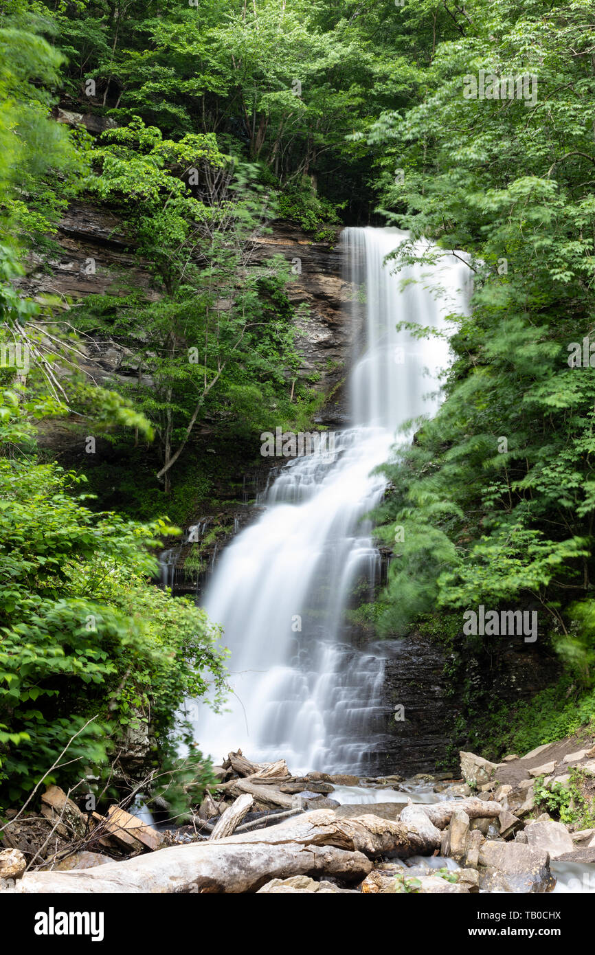 The Cathedral Falls during summer, located at Gauley Bridge, West Virginia, United States of America Stock Photo