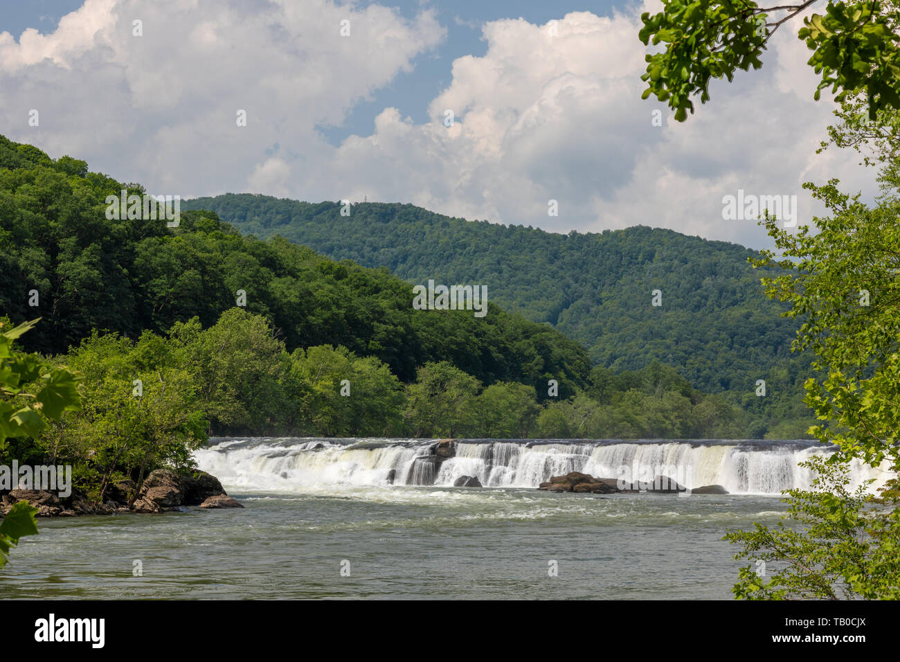 The Sandstone Falls, in the New River, during summer, located at Shady