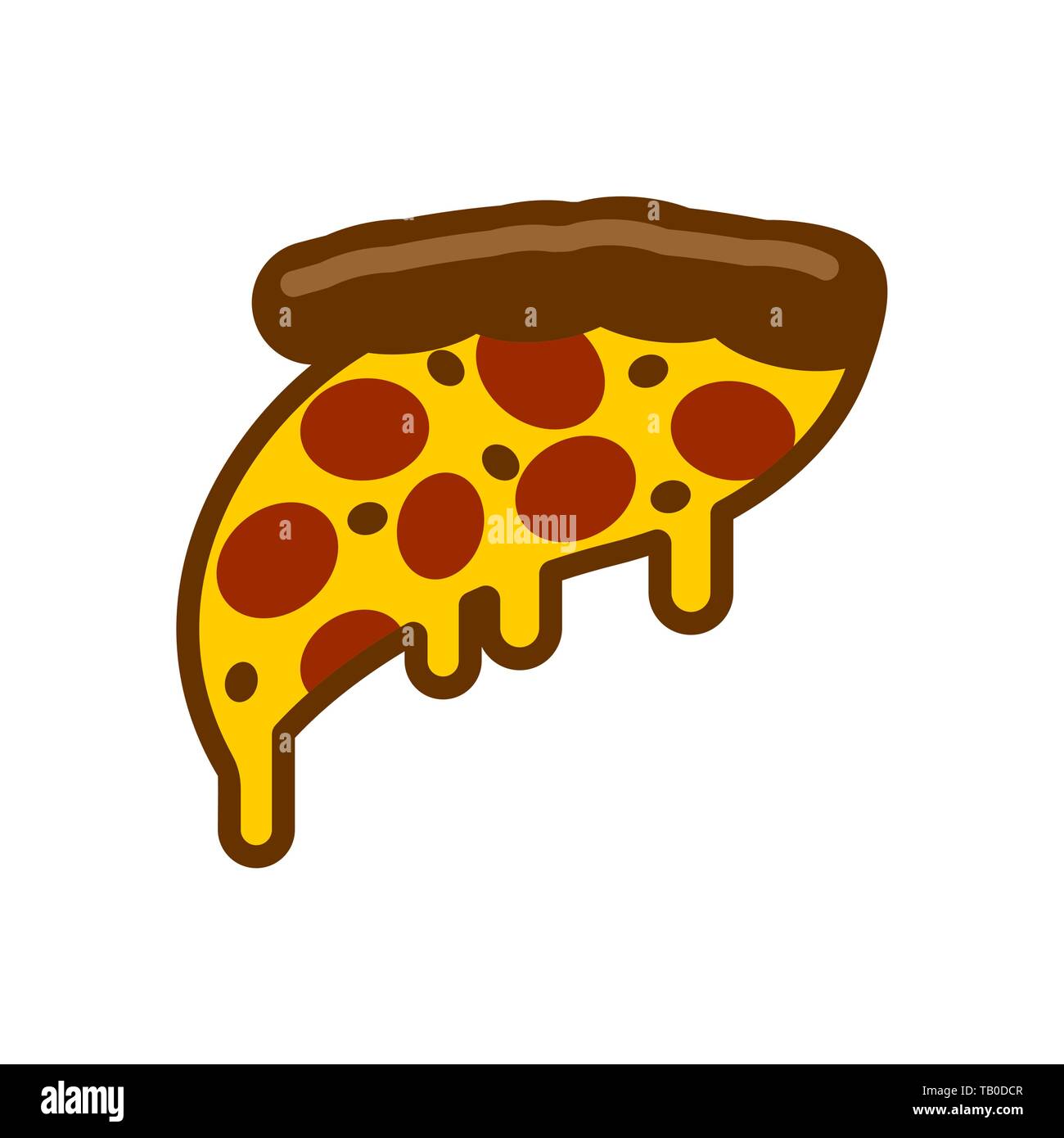 Slice of pizza flowing cheese. Cartoon fast food vector illustration Stock  Vector Image & Art - Alamy