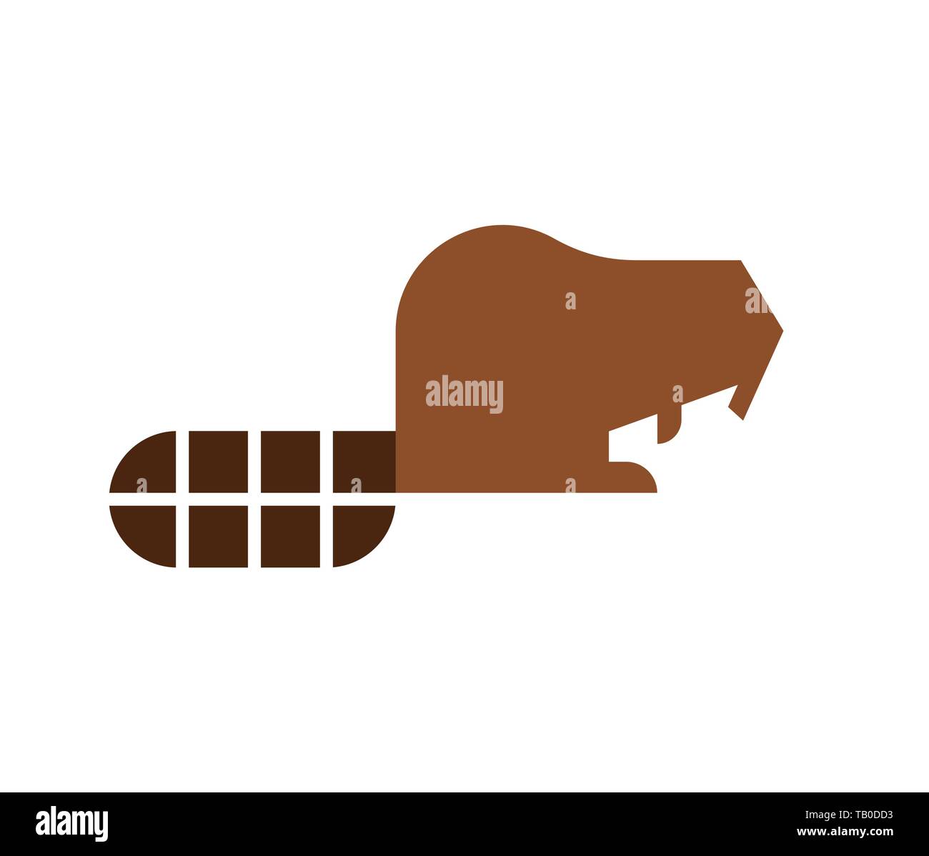 Beaver isolated icon. semi-aquatic mammal of order of rodents Stock Vector
