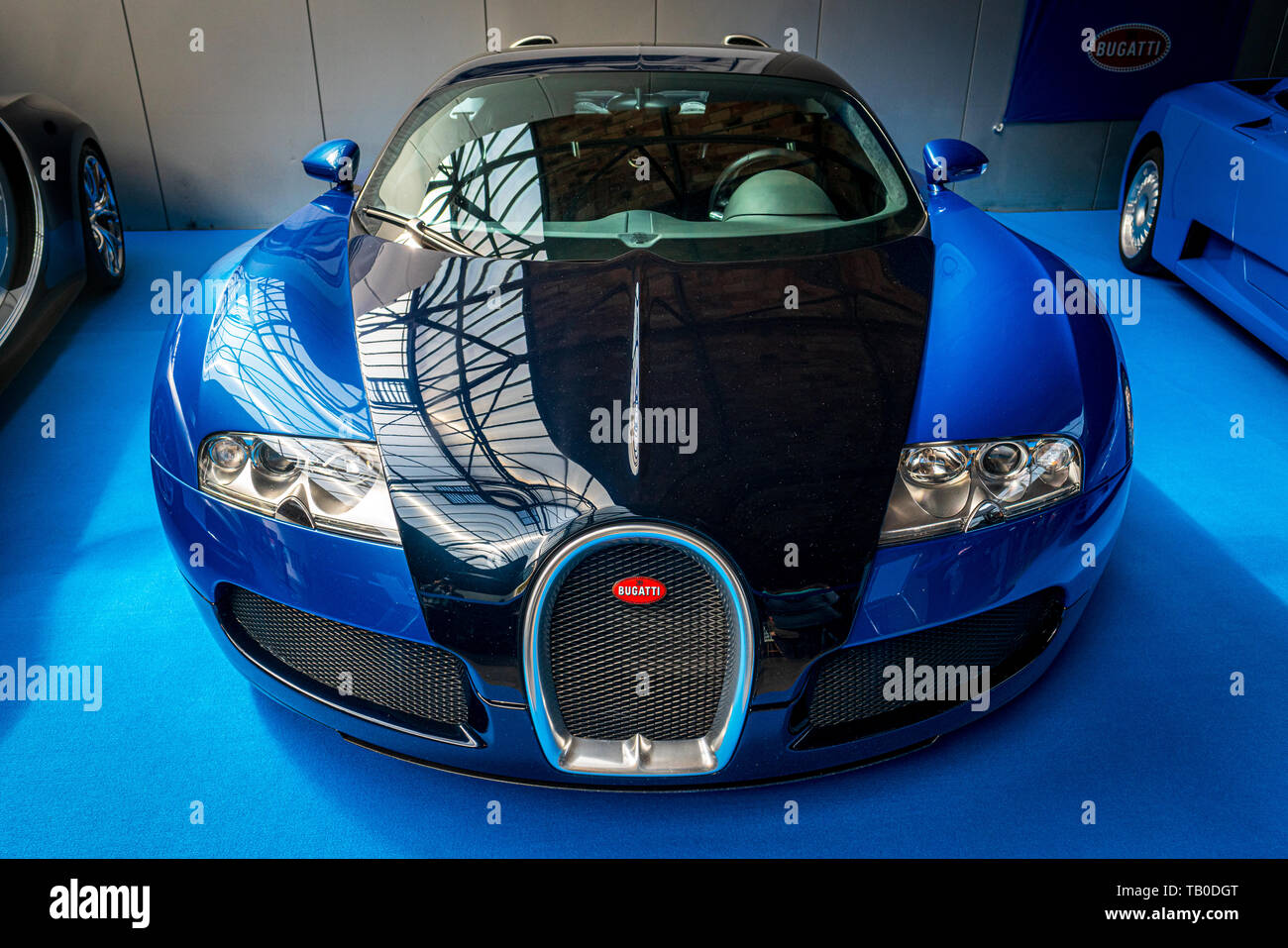 BERLIN - MAY 11, 2019: A sports car Bugatti Veyron EB 16.4. 32th Berlin-Brandenburg Oldtimer Day. Stock Photo
