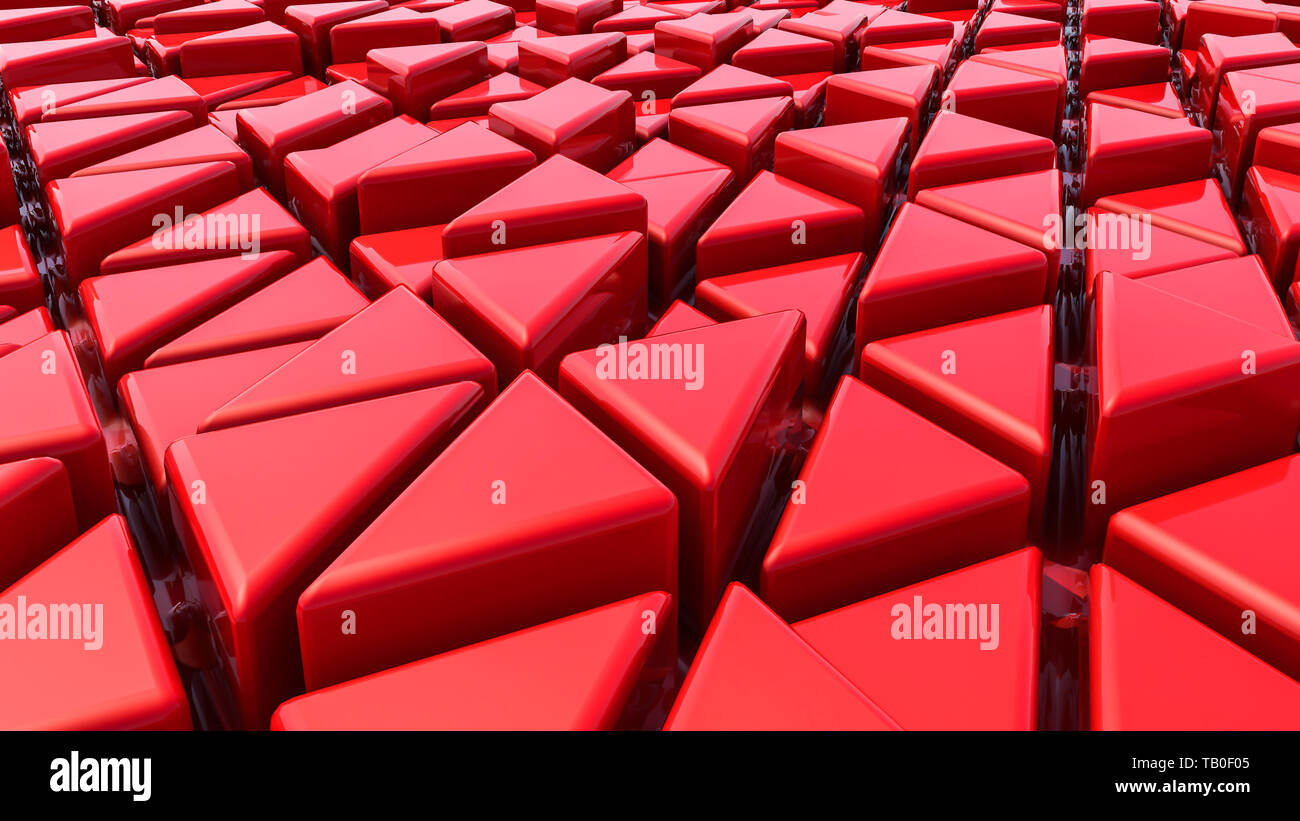 Abstract red three-dimensional background. 3d render  Stock Photo