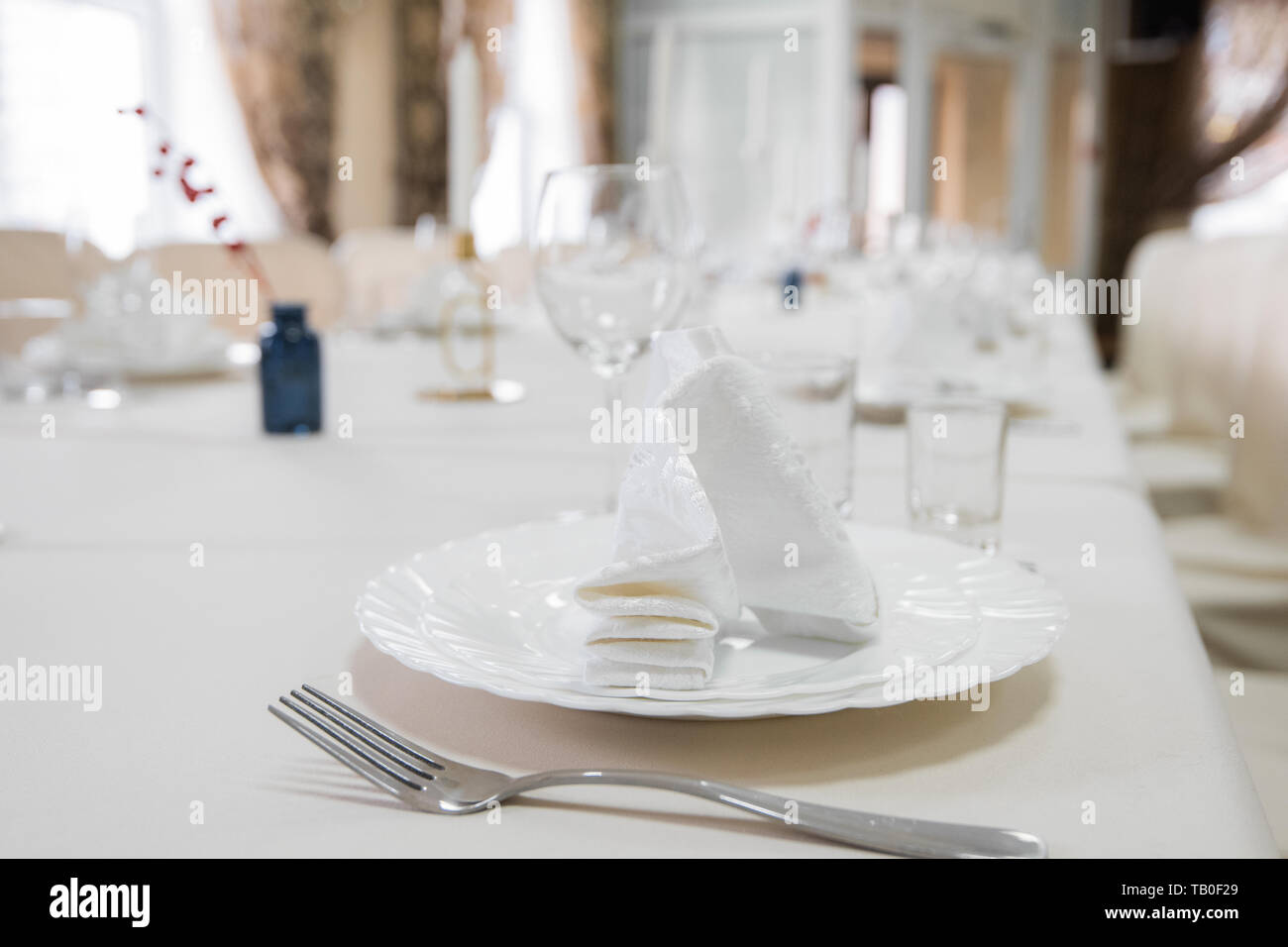 Detail of served table Stock Photo