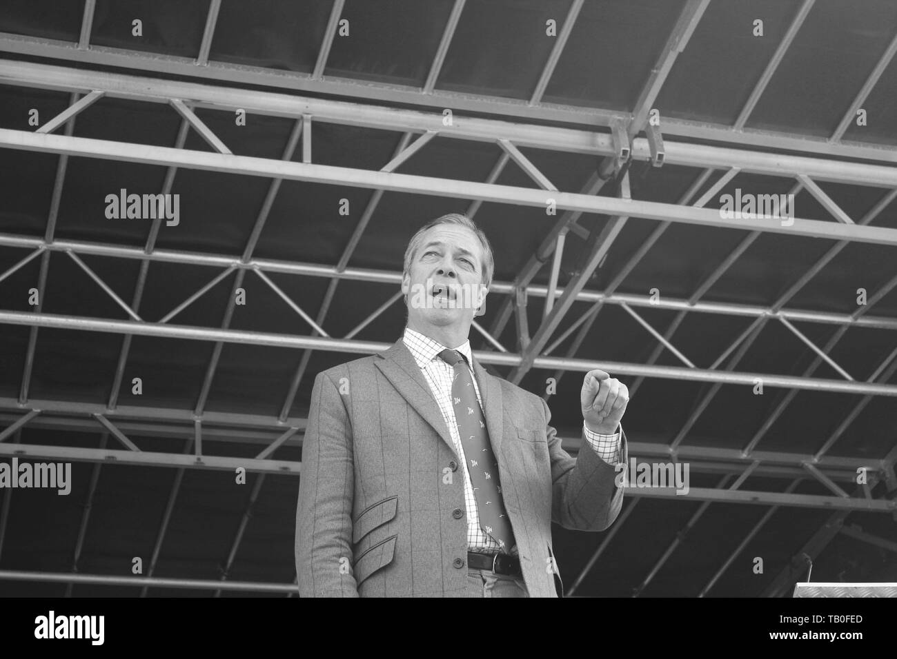 Brexit party leader Nigel Farage attending a rally at the old hall country club Chester UK Stock Photo