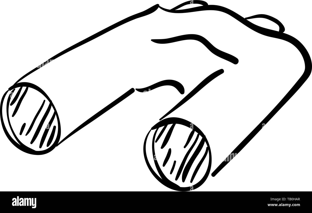 Binoculars Line Icon Outline Vector Sign Sketch Style