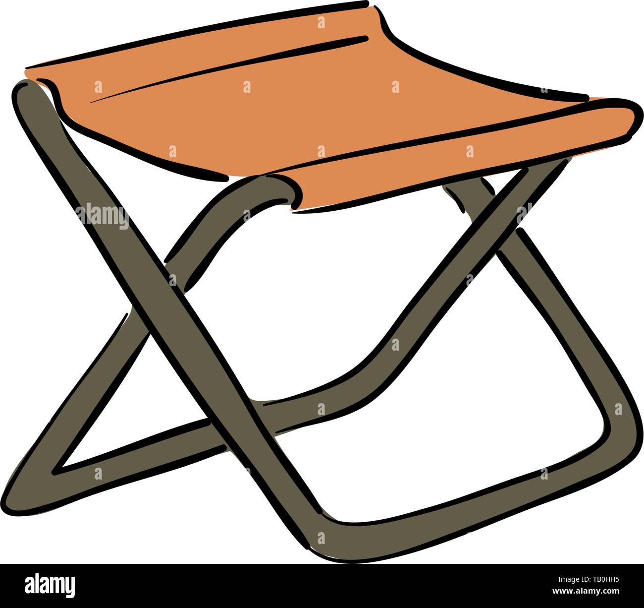 Icon of Fishing folding chair. White background with shadow design