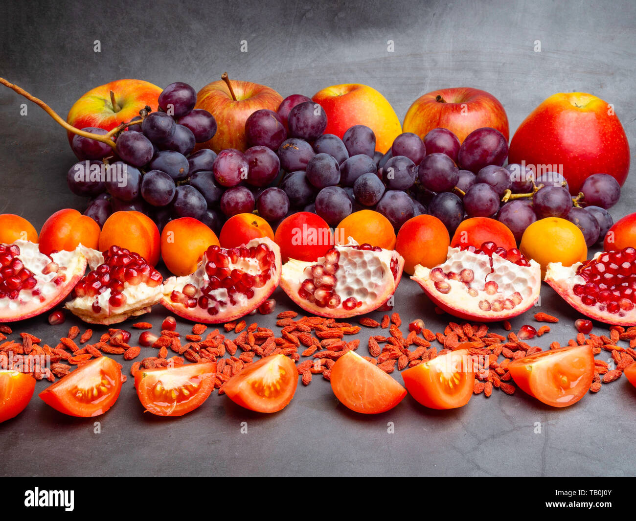 mix of fresh fruits and berries, rich with resveratrol raw food