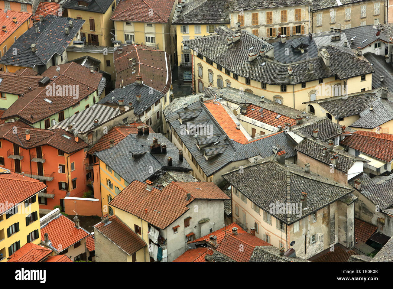 Le village de Varallo Sesia. Vue du Mont Sacré de Varallo Sesia. Italie