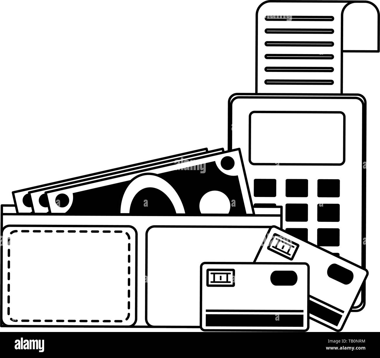 Shopping and sales symbols in black and white Stock Vector Image & Art ...