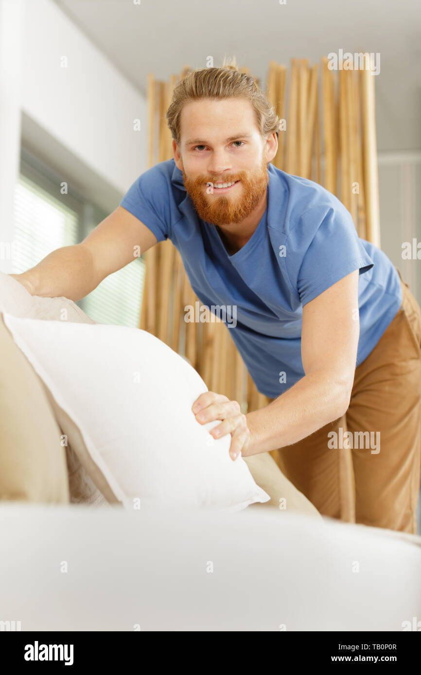 taking care of a sofa Stock Photo Alamy
