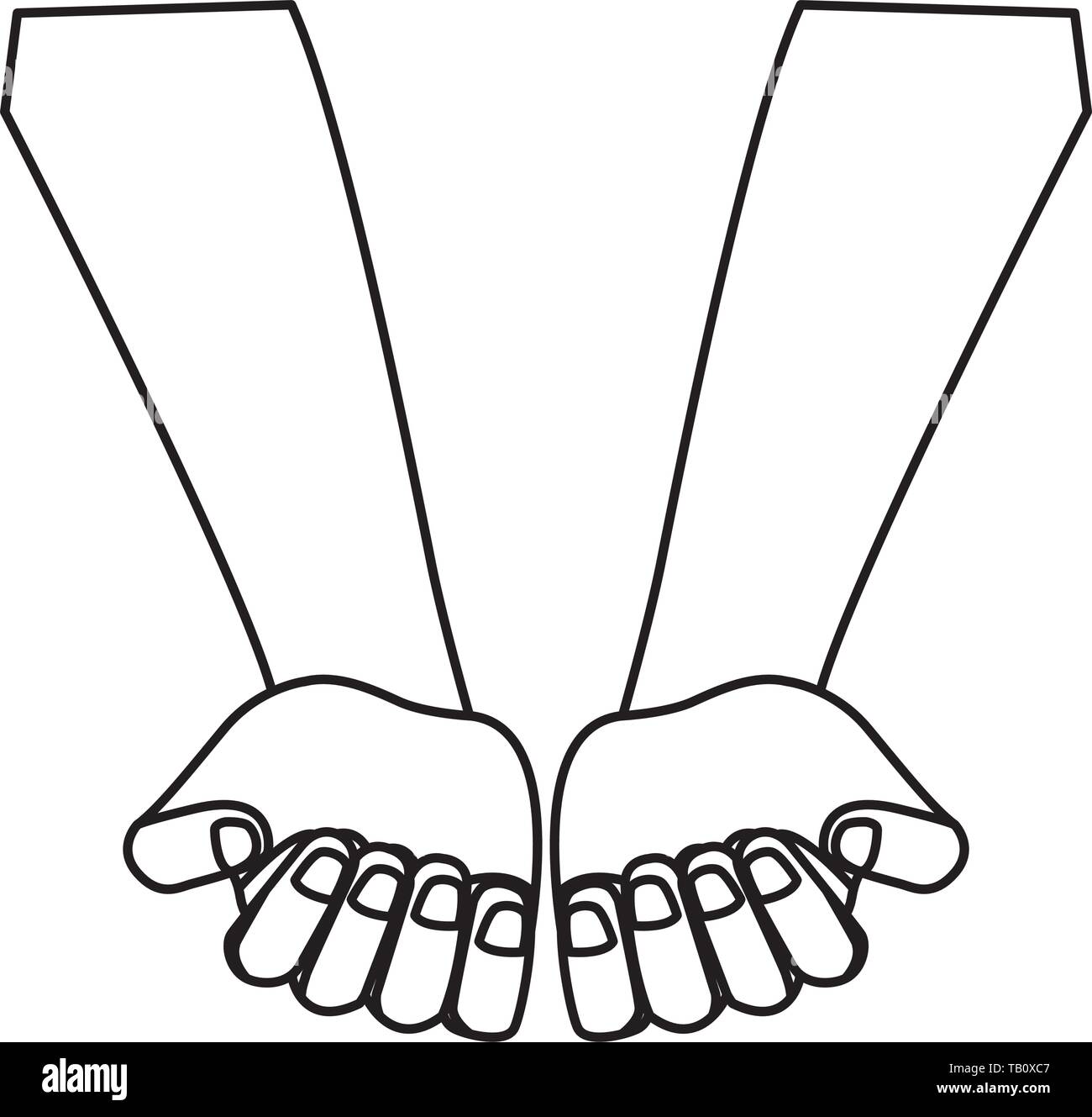 hands palm up and closed fist black and white Stock Vector Image & Art
