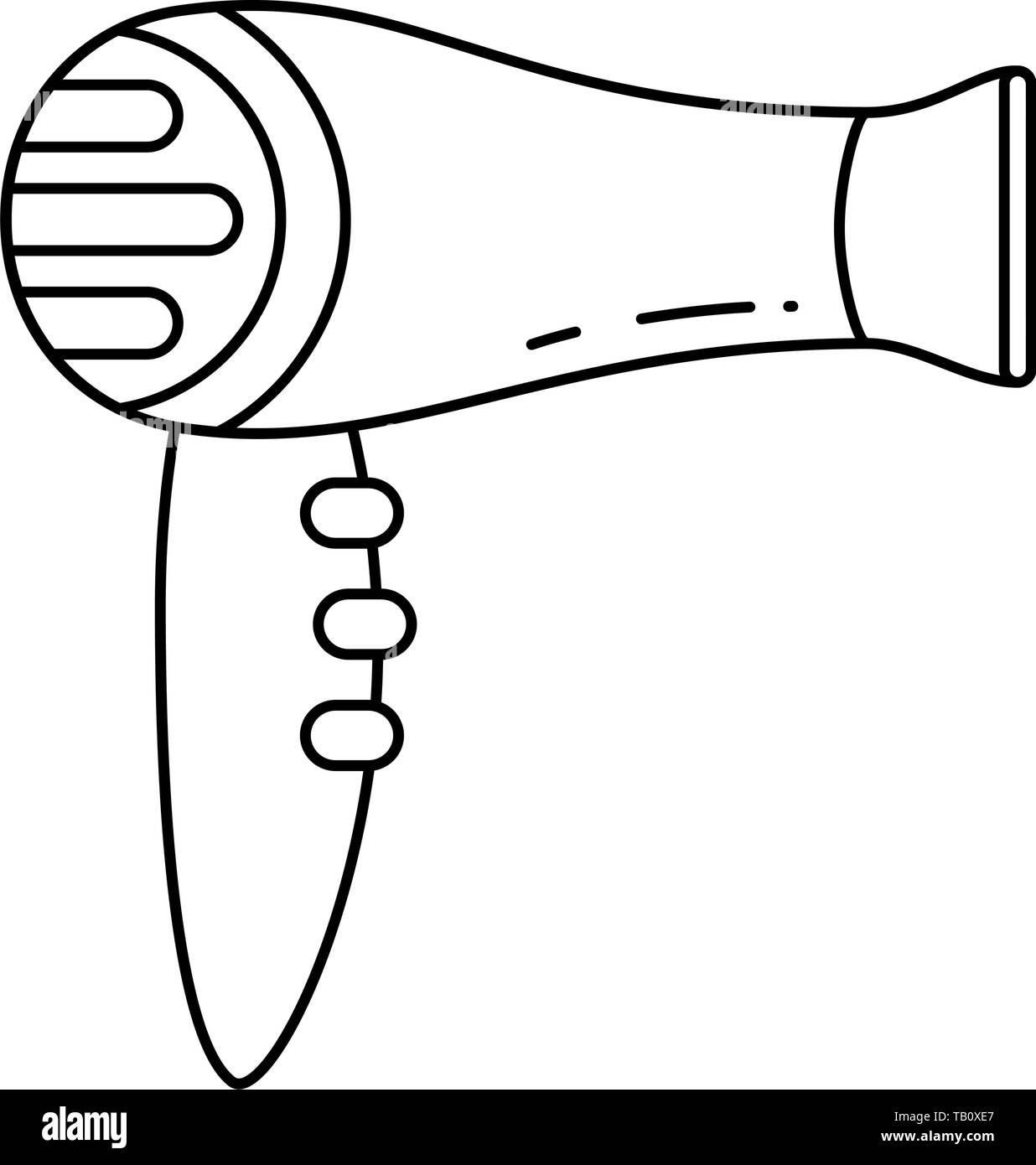 Line art hair dryer with concentrator nozzle Stock Vector Image & Art