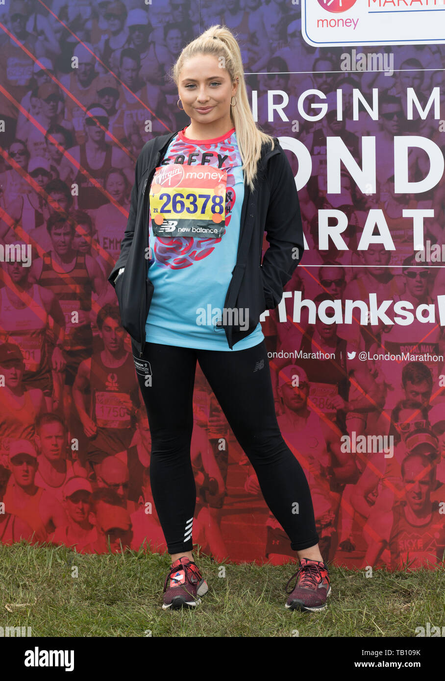Celebs attend Virgin Money London Marathon Photocall 2019 Featuring Saffron Barker Where