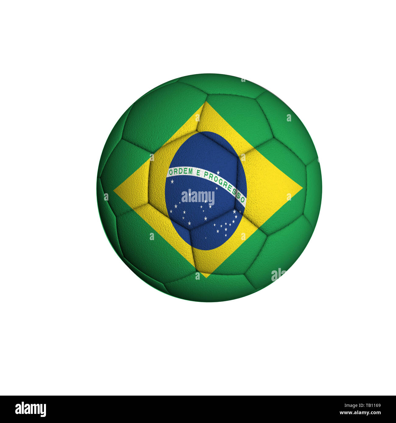 Soccer ball with a Brazilian flag isolated on white background Stock ...