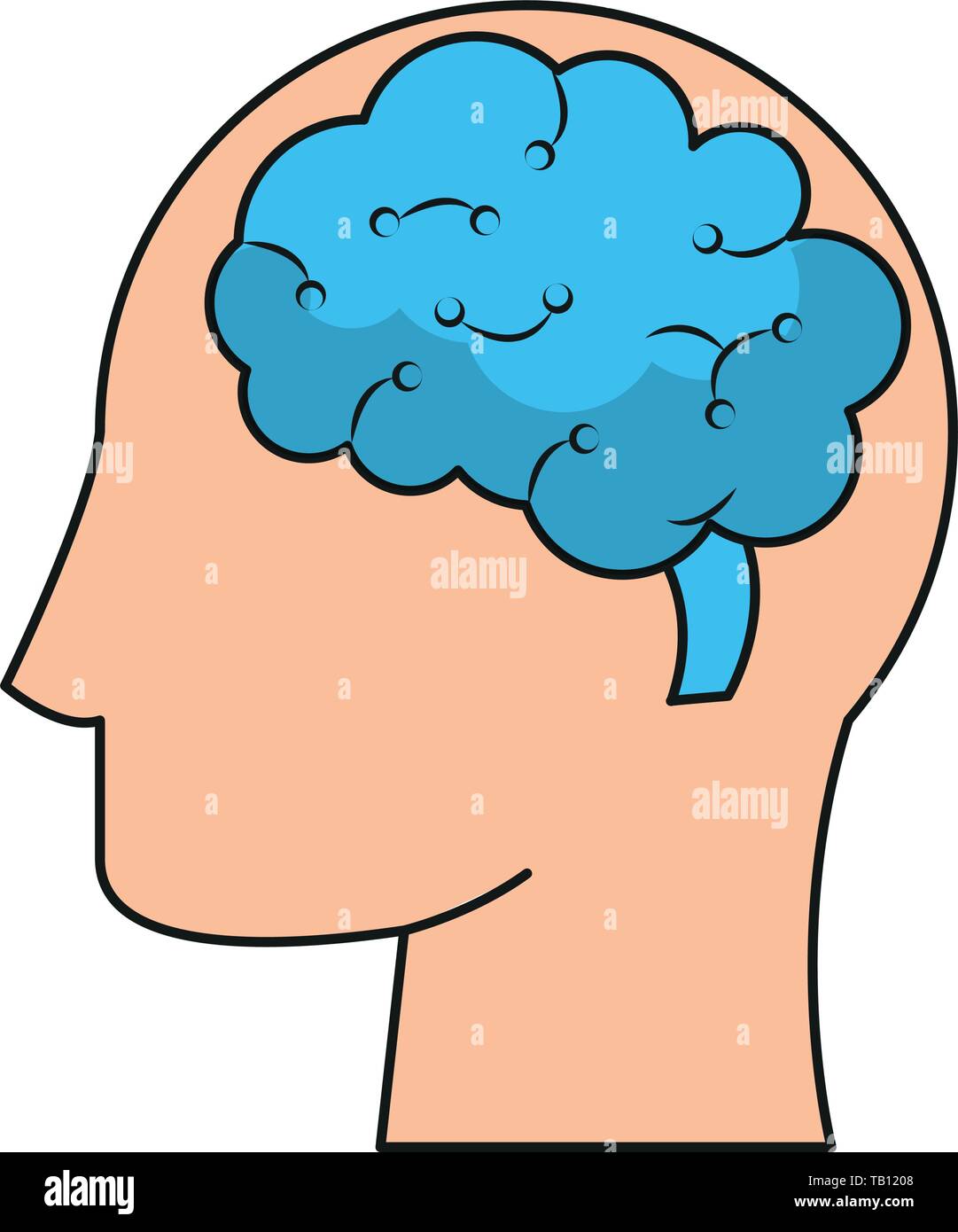 Human head silhouette with brain symbol Stock Vector Image & Art - Alamy