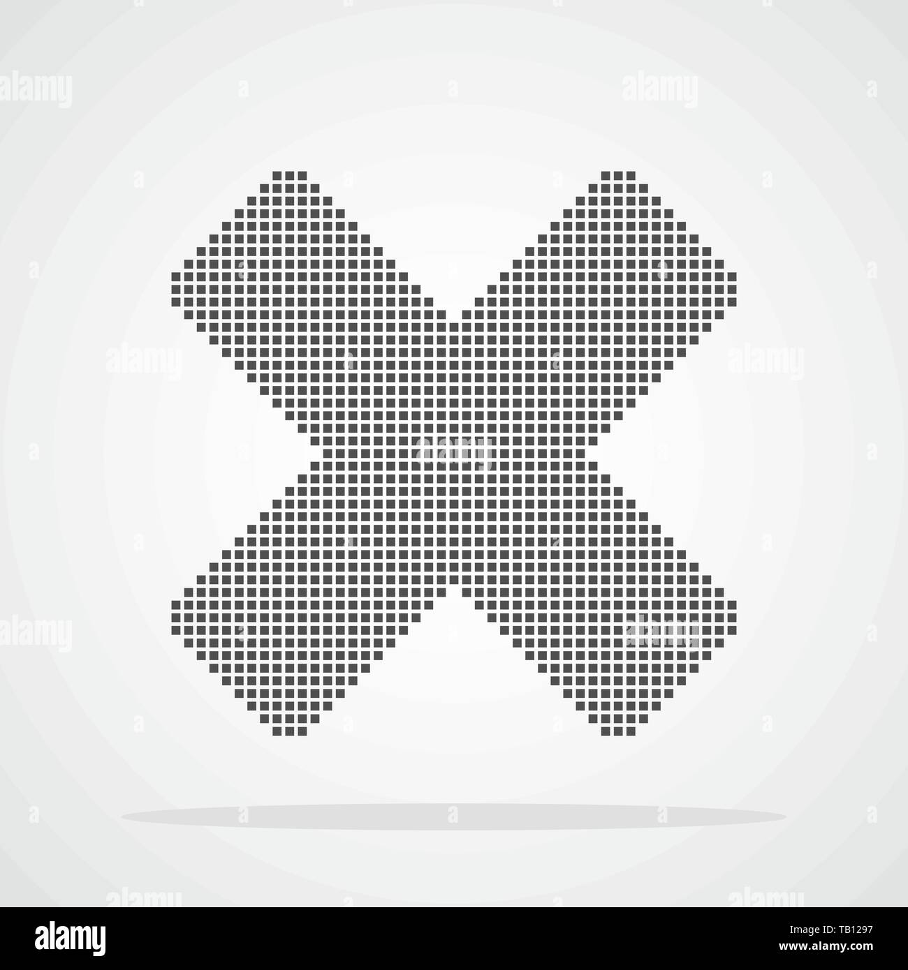 Pixel art design of X - cross. Vector illustration. Abstract reject cross in pixel style isolated Stock Vector
