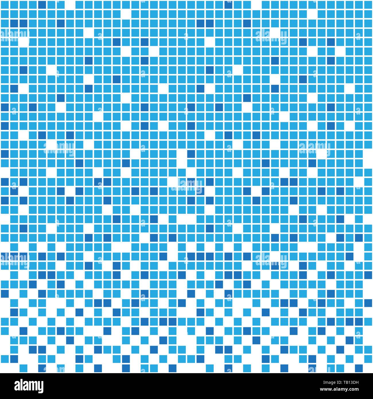 Blue fading pixel pattern. Vector illustration. Abstract pixel background. Stock Vector