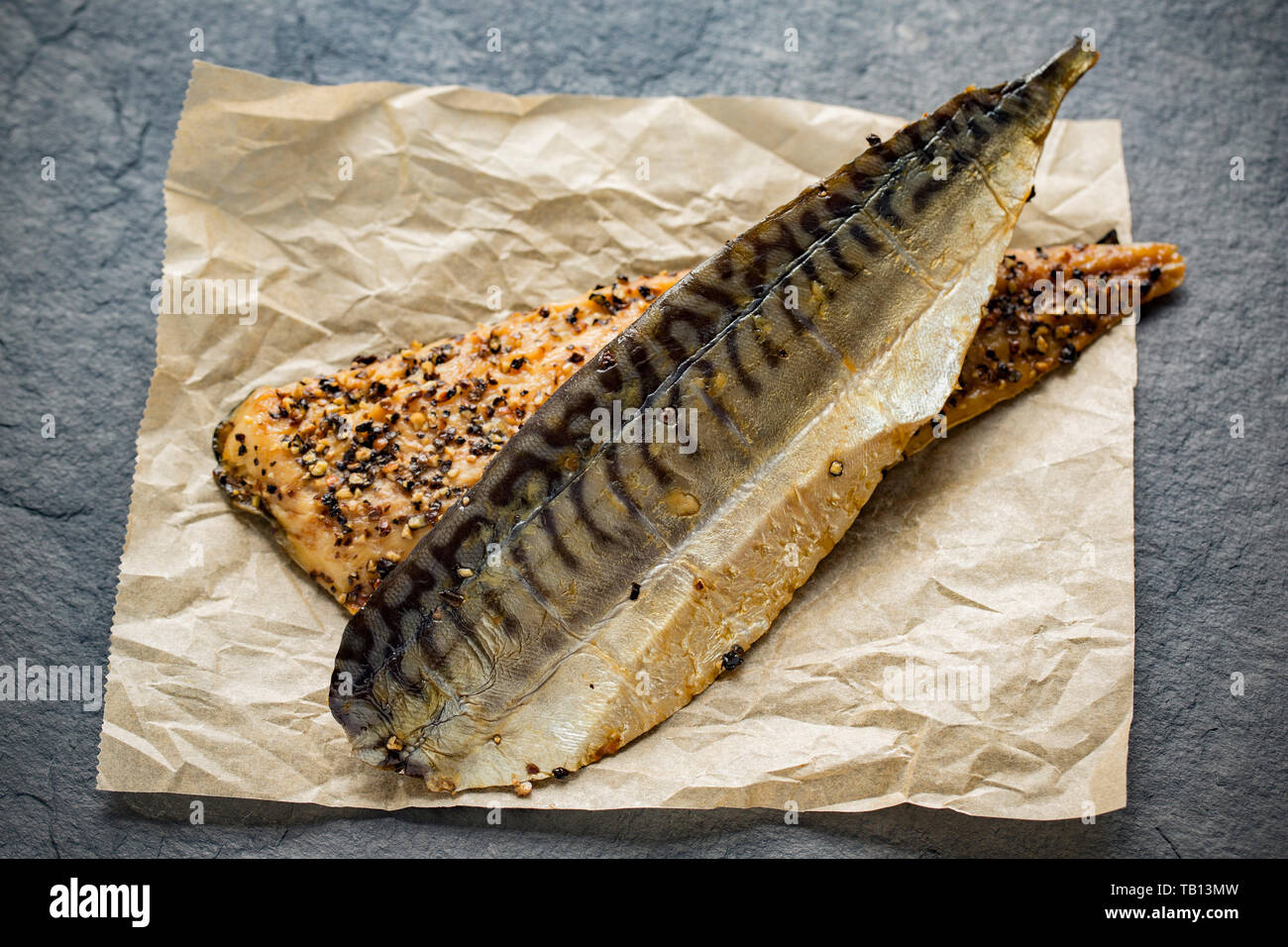 Peppered mackerel fillet oily fish smoked seafood hires stock photography and images Alamy