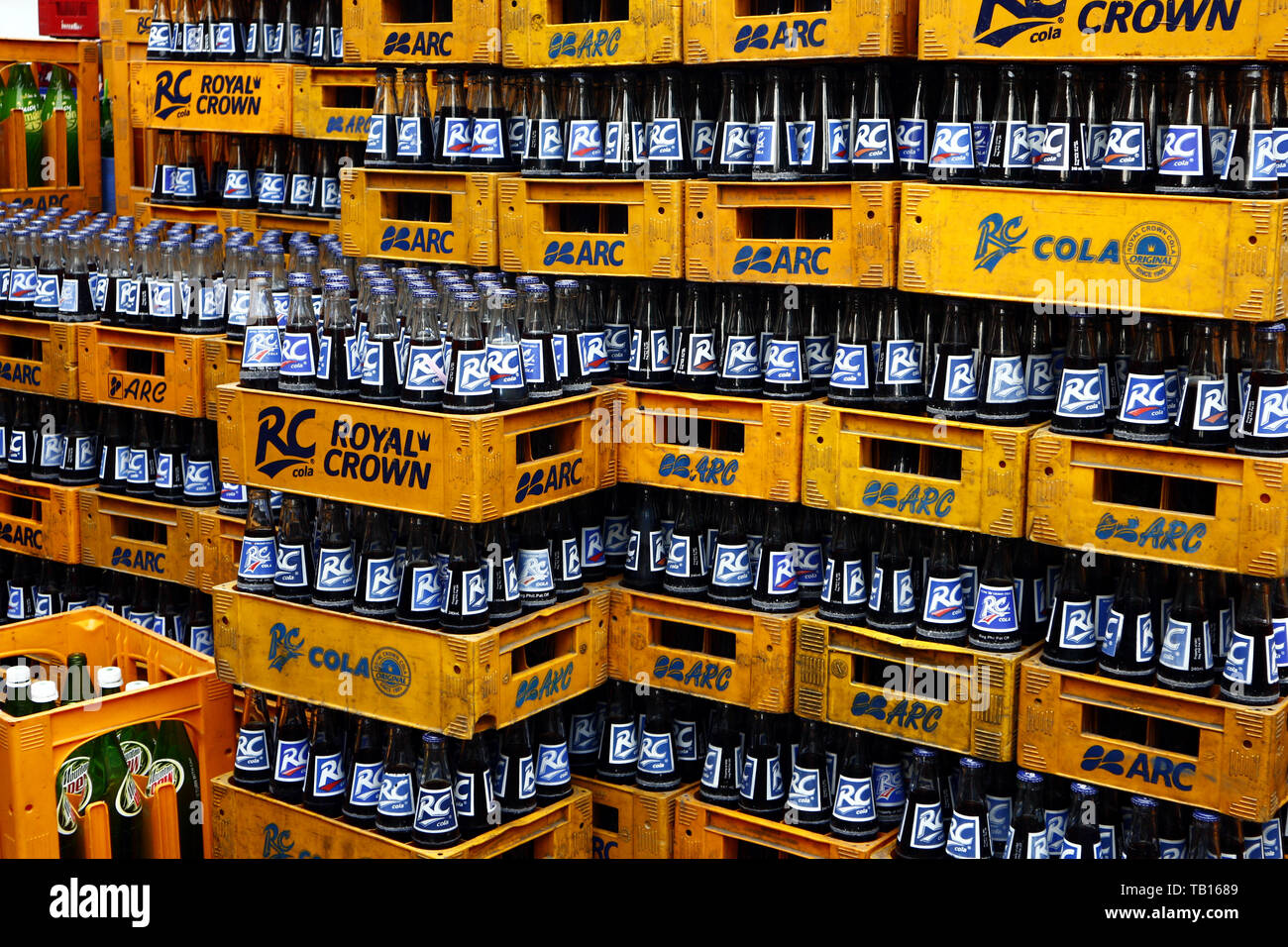 ANTIPOLO CITY, PHILIPPINES MAY 21, 2019 Stacks of empty soft drinks