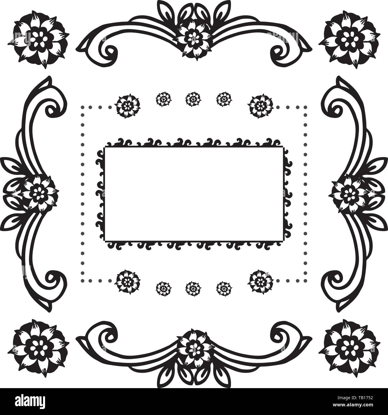 Vector illustration various greeting card with flower frame hand drawn ...