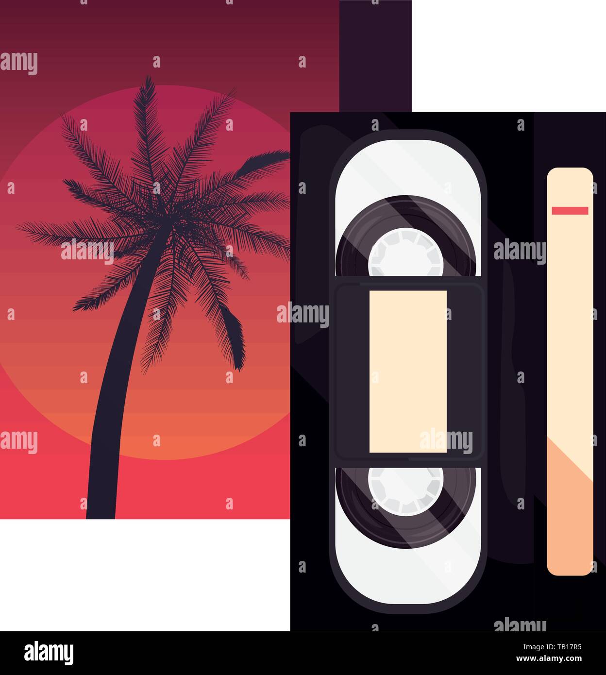 videotape beta cover retro 80s style vector illustration Stock Vector