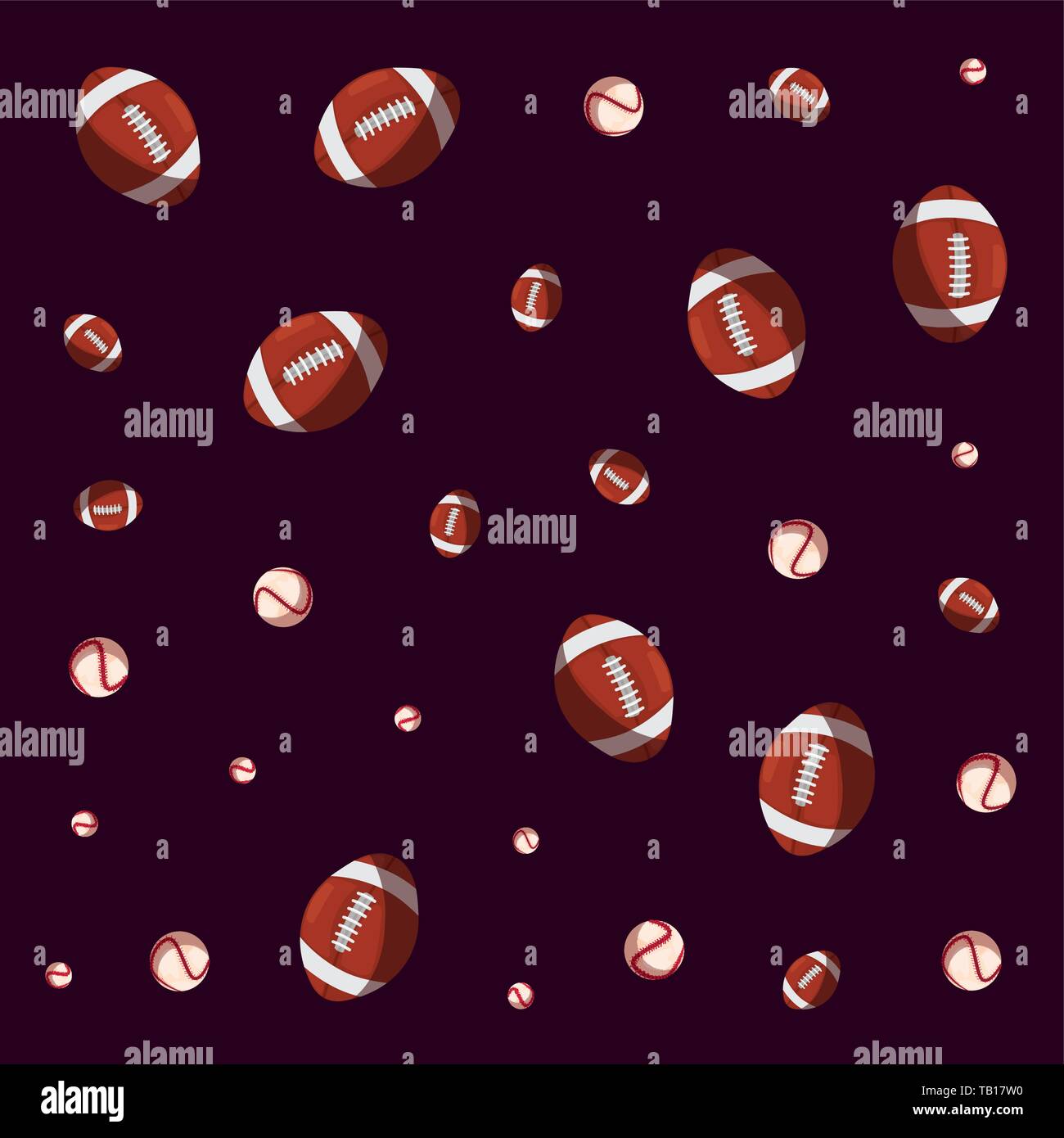 background balls sport rugby and baseball vector illustration Stock