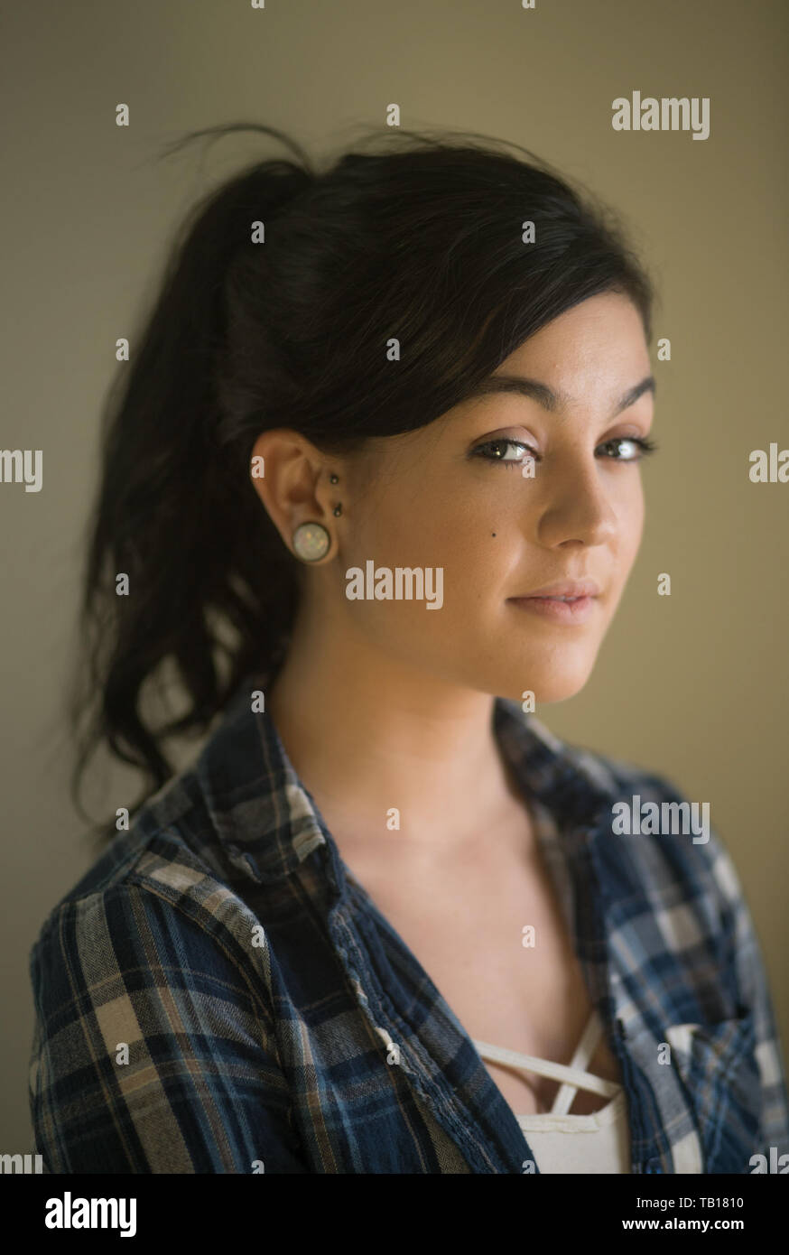 portrait of attractive caucasian young woman Stock Photo