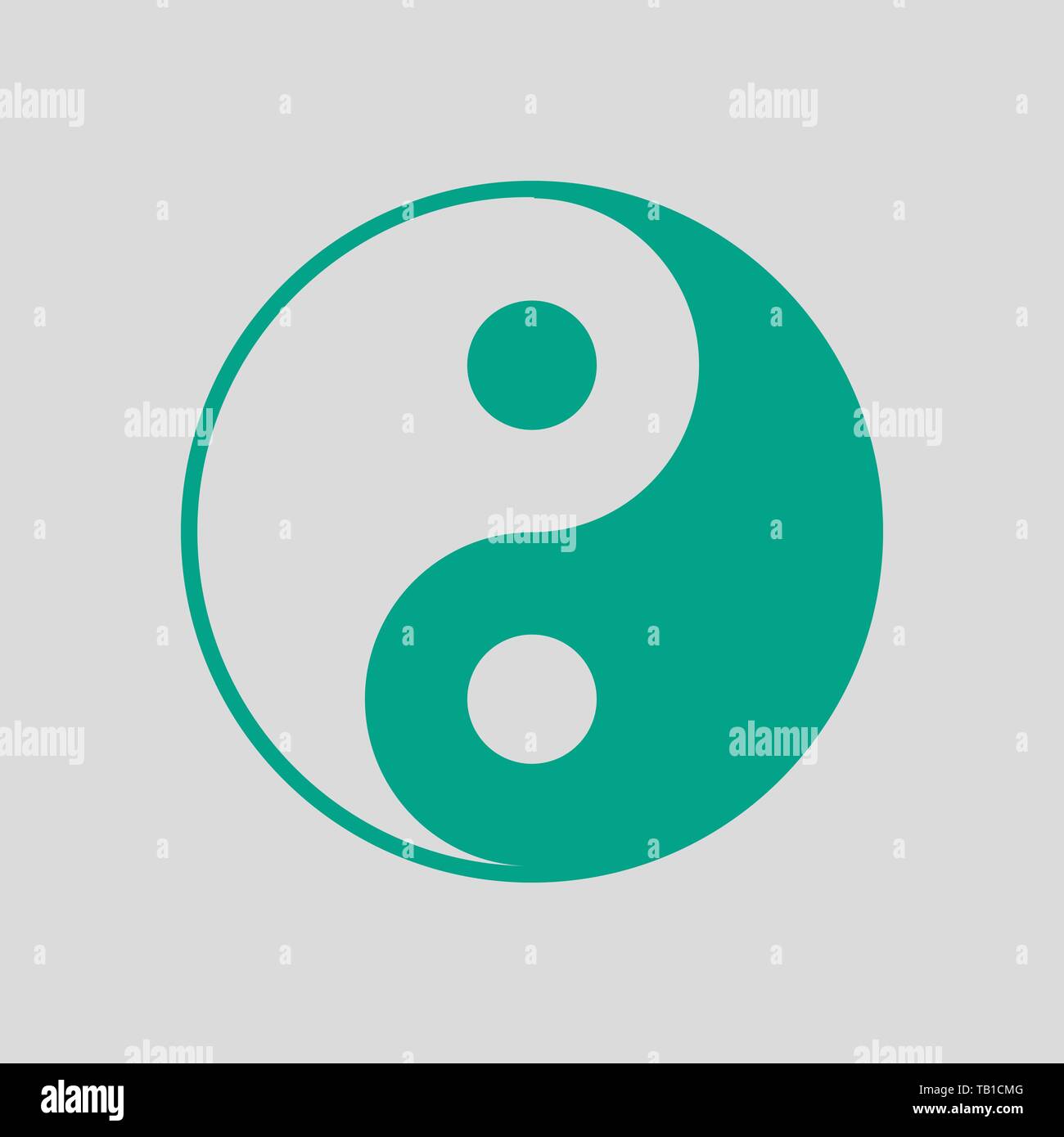 Yin And Yang Icon. Green on Gray Background. Vector Illustration Stock ...
