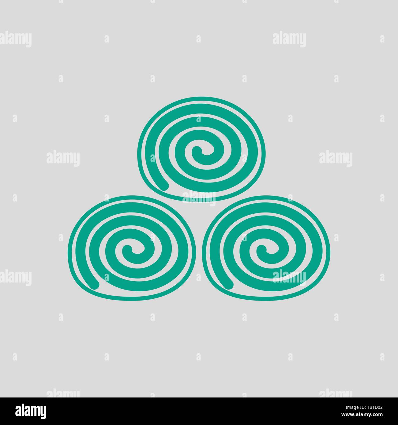 Towel Rolls Icon. Green on Gray Background. Vector Illustration. Stock Vector