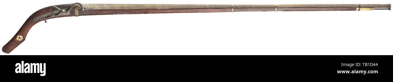 A Chinese matchlock gun, 18th/19th century, Two-stage smooth twist ...