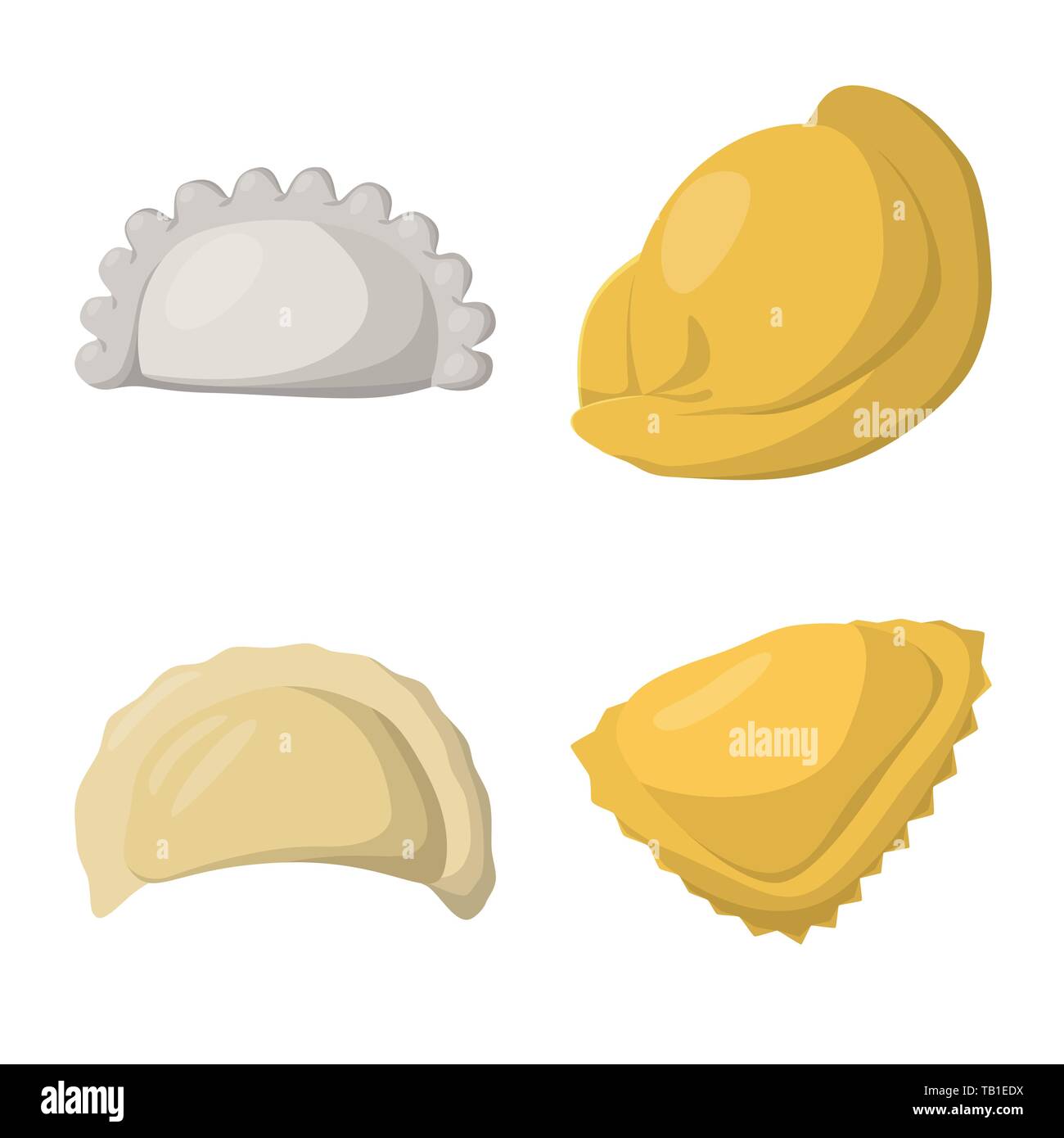 Isolated object of dumplings and food icon. Collection of dumplings and ...