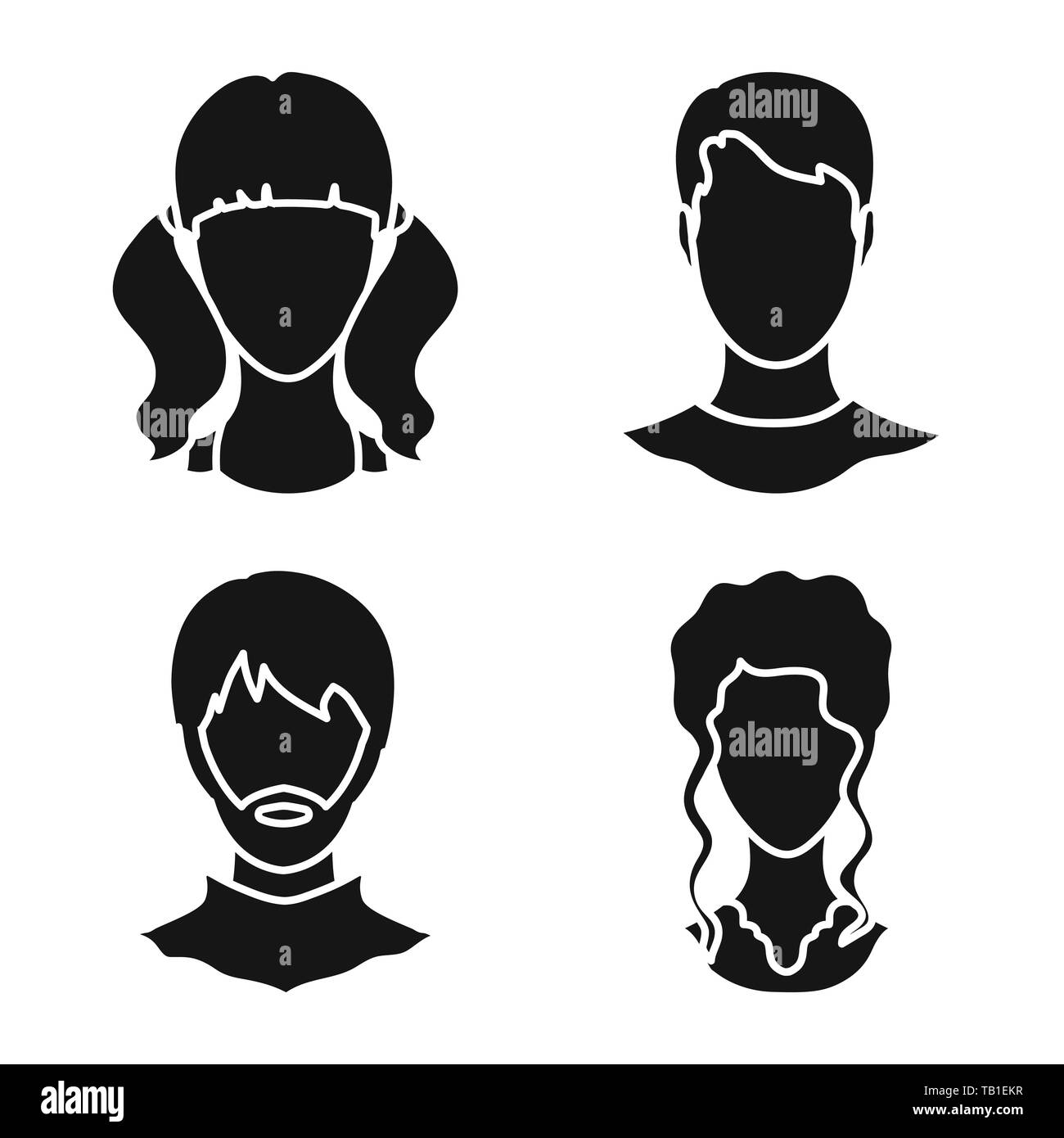 Vector illustration of character and profile icon. Set of character and ...