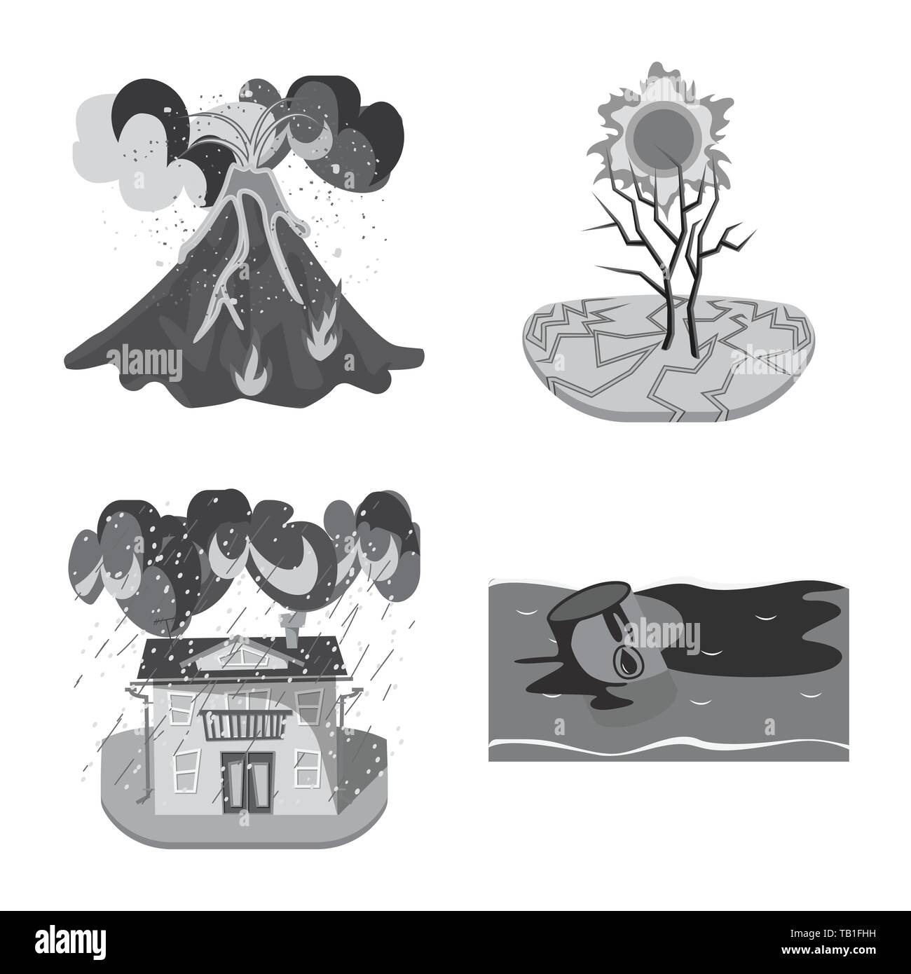 Vector design of nature and apocalypse sign. Collection of nature and ...