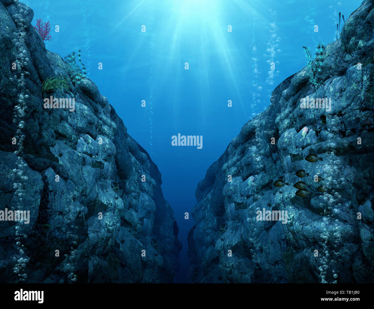 View From The Mariana Trench The Deepest Depths In The Western Pacific 3d Render Illustration Stock Photo Alamy