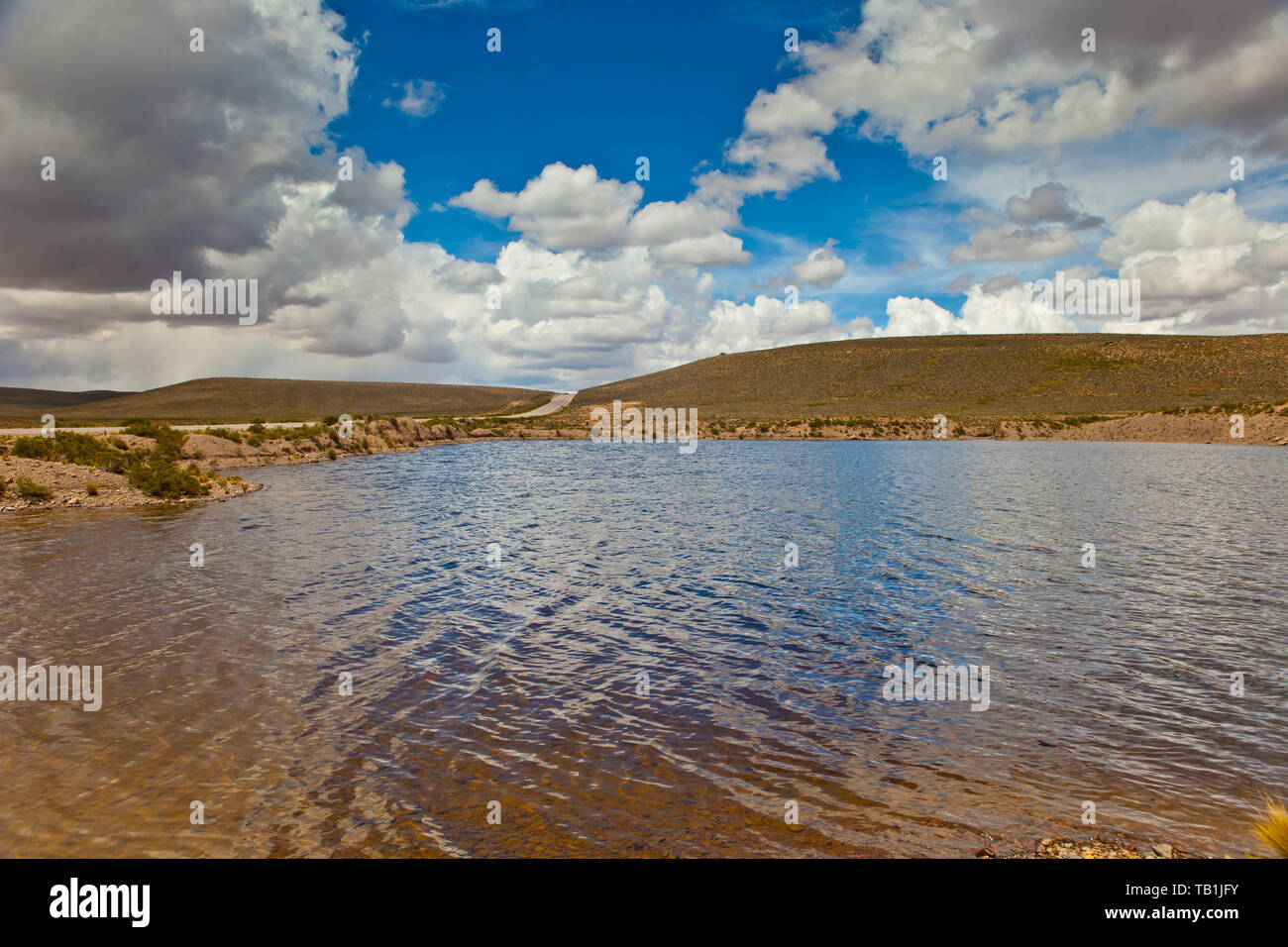 Lake at Andes in Peru Stock Photo - Alamy