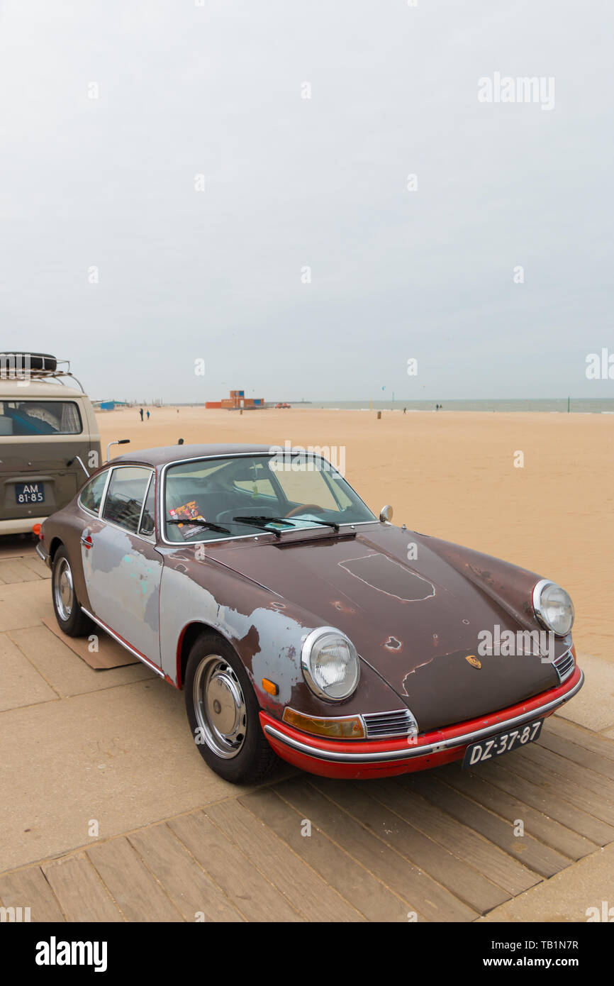 The Hague, the Netherlands - May 26 2019: classic Porsche model 912 with rat look parked at the air cooled motor show at Scheveningen Stock Photo