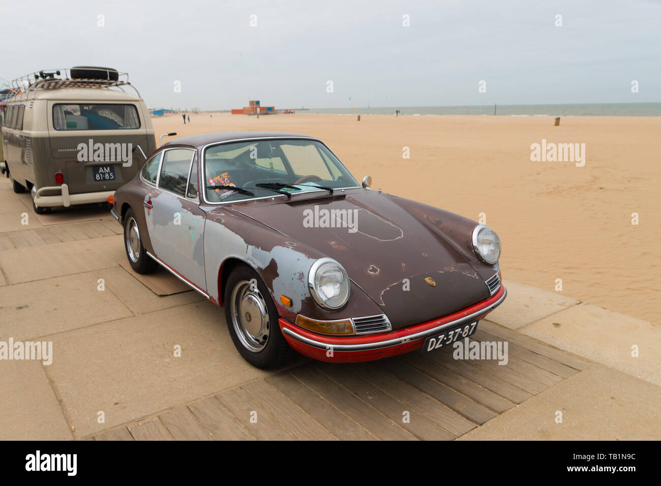 The Hague, the Netherlands - May 26 2019: classic Porsche model 912 with rat look parked at the air cooled motor show at Scheveningen Stock Photo