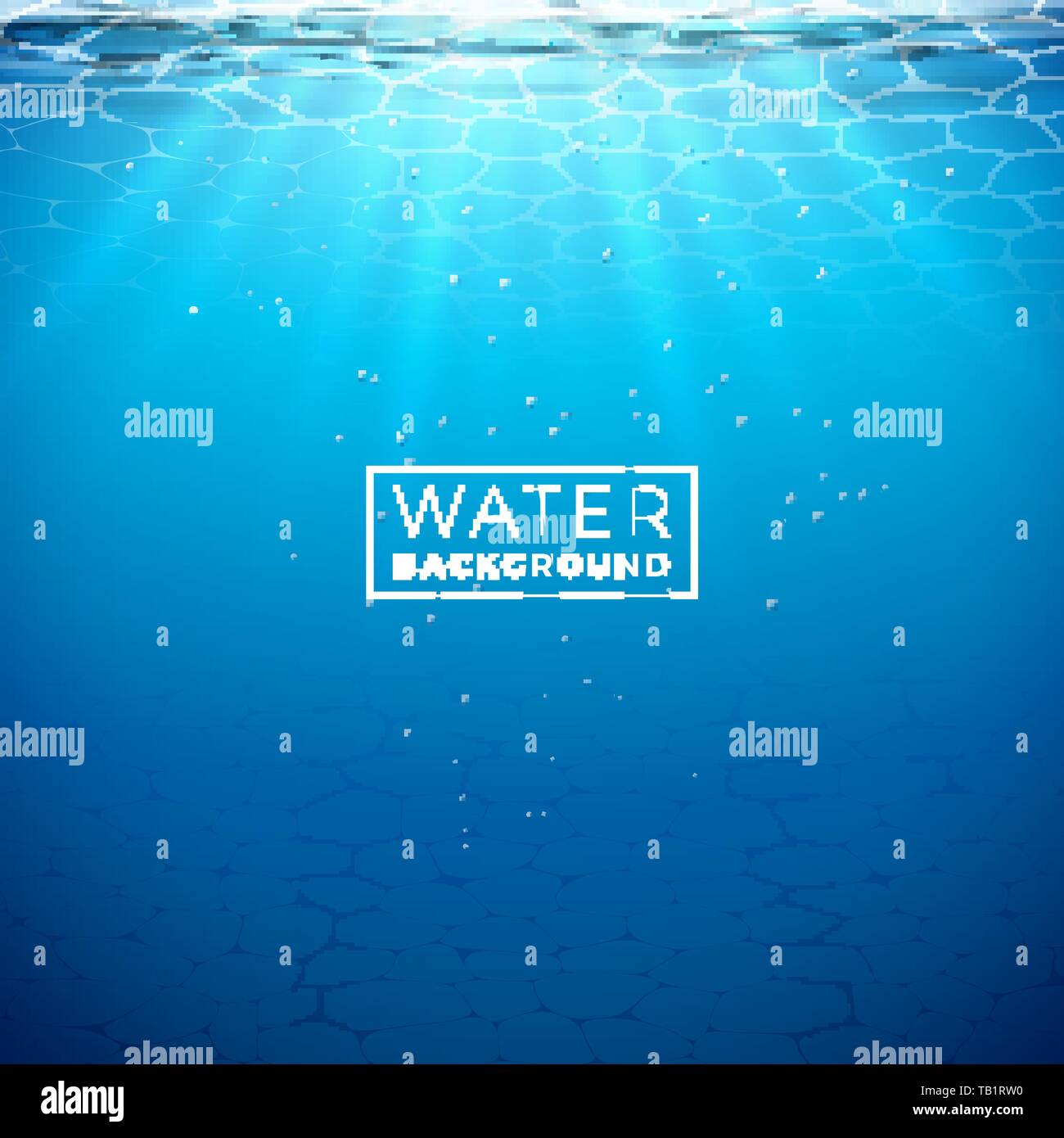 Vector underwater blue ocean background design template. Summer illustration with deep sea scene for banner, flyer, invitation, brochure, poster or Stock Vector
