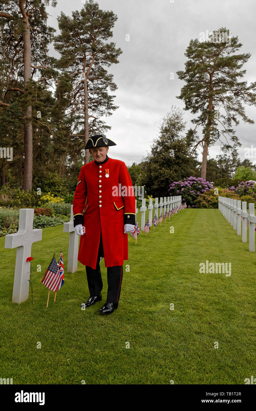 Memorial Day 2019 UK Service at the ABMC American Military Cemetery Brookwood. Stock Photo