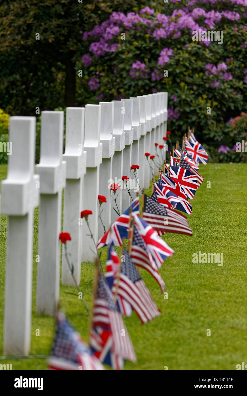 Memorial Day 2019 UK Service at the ABMC American Military Cemetery Brookwood. Stock Photo