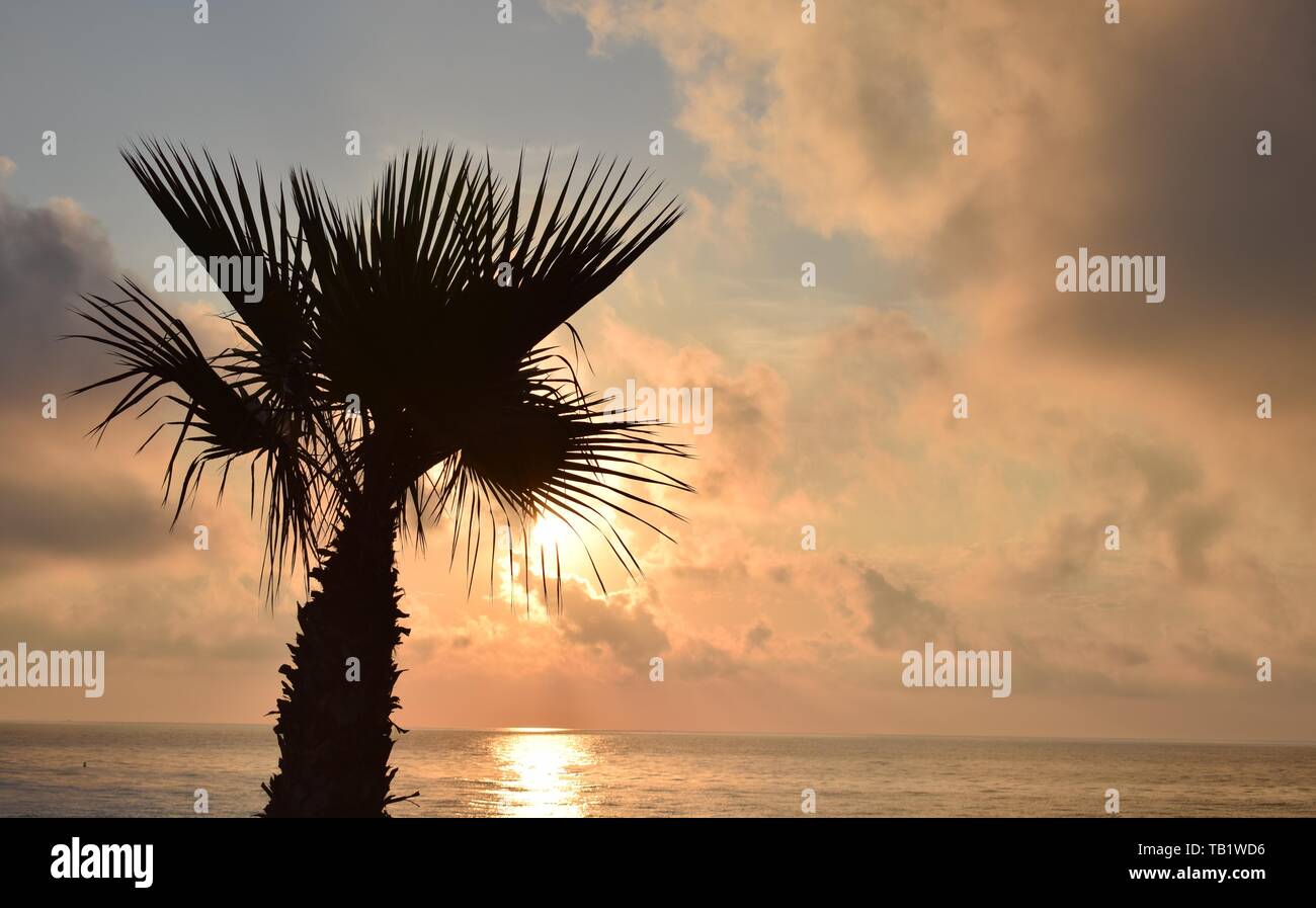 The sun rising at La Mata Playa Stock Photo